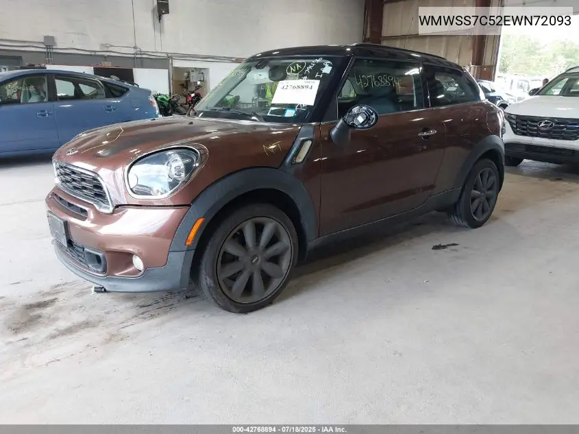 2014 Mini Paceman Cooper S VIN: WMWSS7C52EWN72093 Lot: 42768894