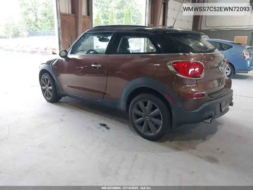 2014 Mini Paceman Cooper S VIN: WMWSS7C52EWN72093 Lot: 42768894