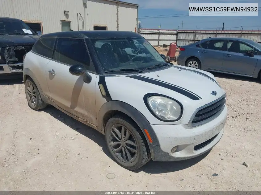 2015 Mini Paceman Cooper VIN: WMWSS1C59FWN94932 Lot: 41913769
