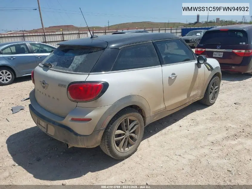 2015 Mini Paceman Cooper VIN: WMWSS1C59FWN94932 Lot: 41913769