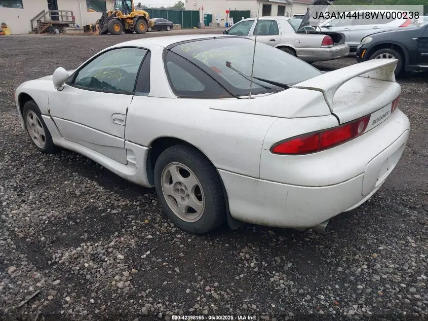 1998 Mitsubishi 3000 Gt VIN: JA3AM44H8WY000238 Lot: 42398165