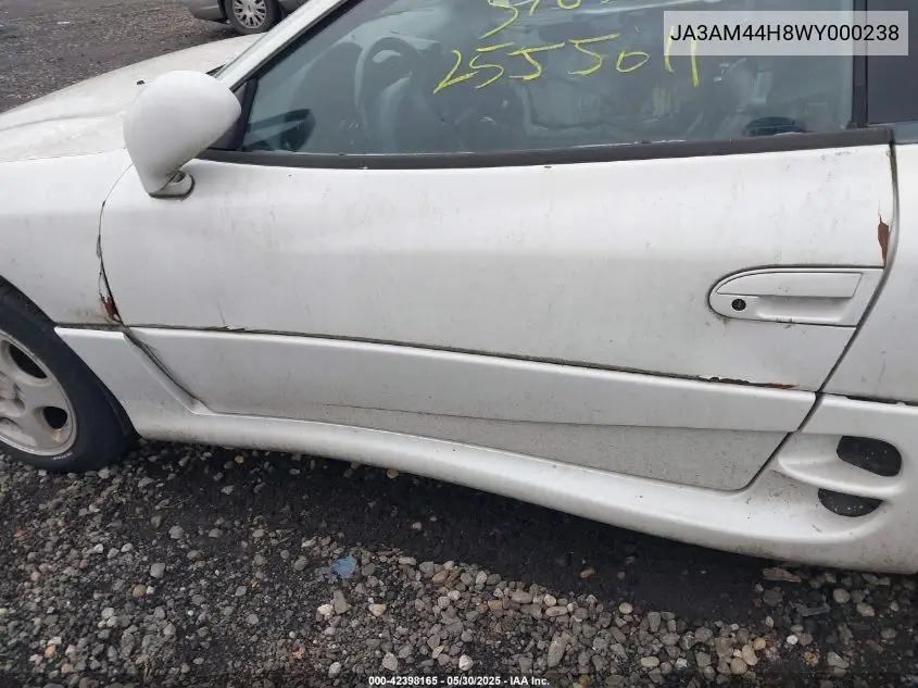 1998 Mitsubishi 3000 Gt VIN: JA3AM44H8WY000238 Lot: 42398165