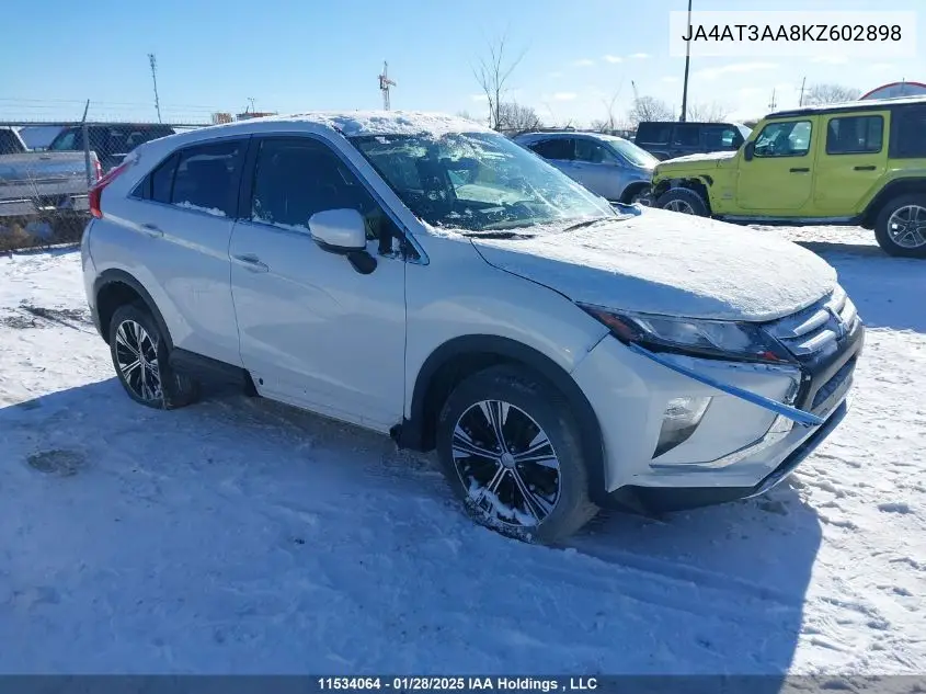 2019 Mitsubishi Eclipse Cross Es VIN: JA4AT3AA8KZ602898 Lot: 11534064