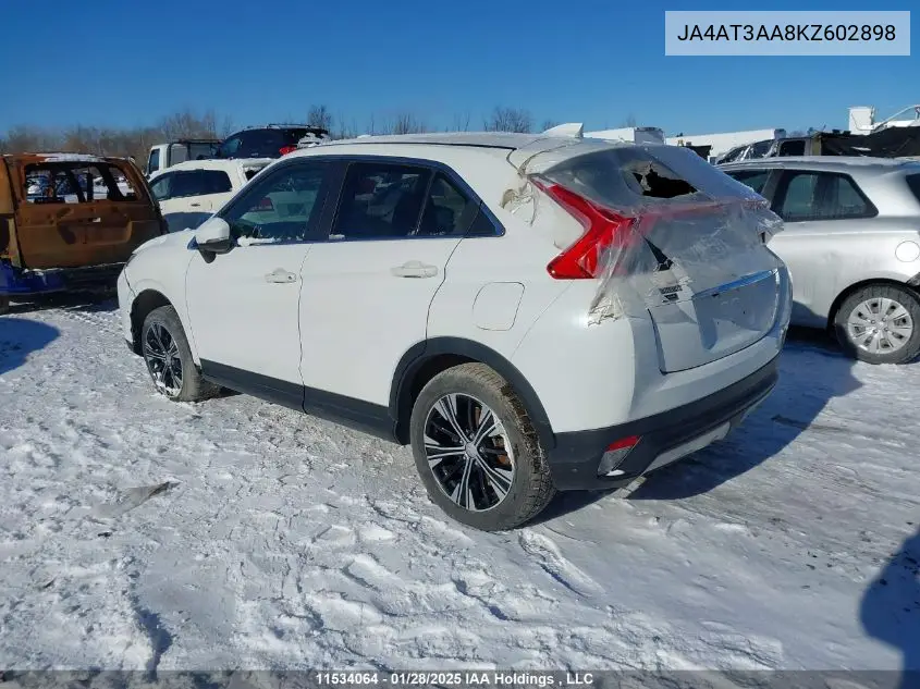 2019 Mitsubishi Eclipse Cross Es VIN: JA4AT3AA8KZ602898 Lot: 11534064
