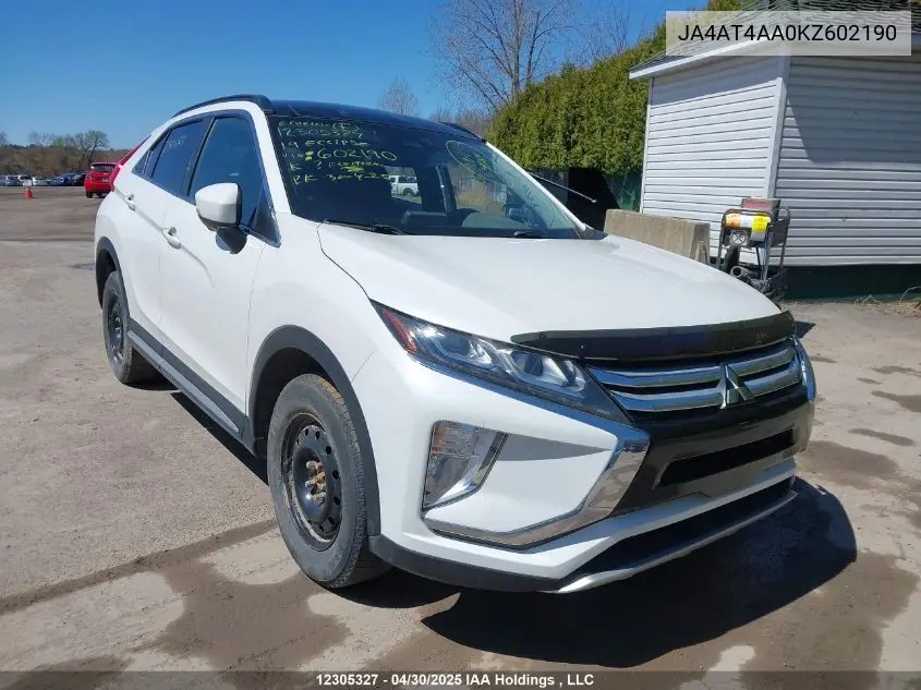 2019 Mitsubishi Eclipse Cross VIN: JA4AT4AA0KZ602190 Lot: 12305327