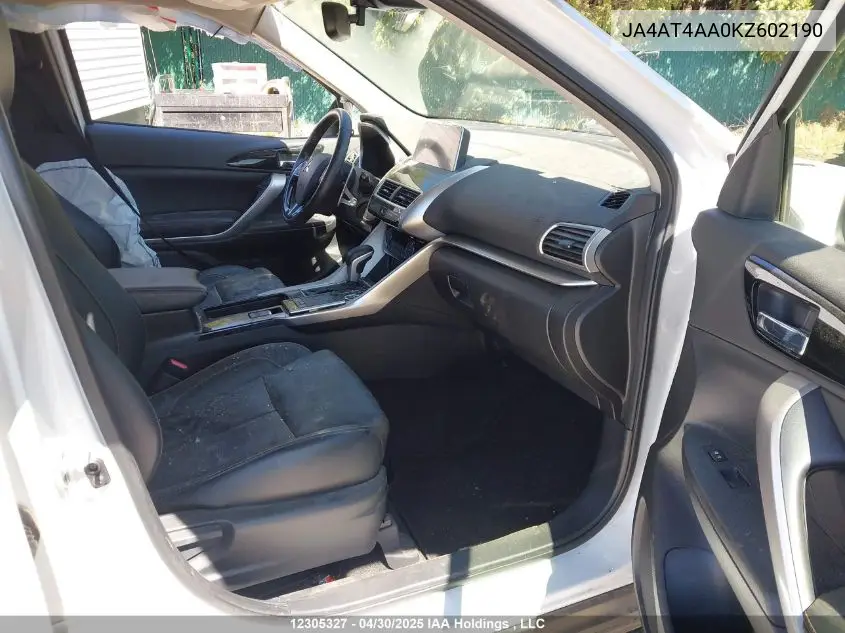 2019 Mitsubishi Eclipse Cross VIN: JA4AT4AA0KZ602190 Lot: 12305327