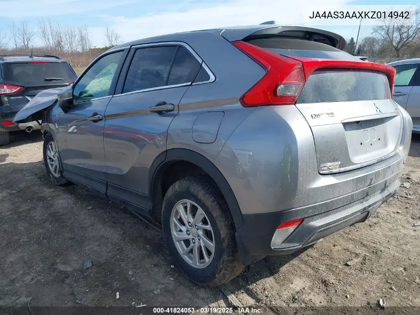 2019 Mitsubishi Eclipse Cross Es VIN: JA4AS3AAXKZ014942 Lot: 41824053