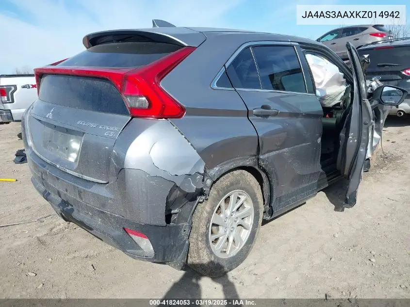 2019 Mitsubishi Eclipse Cross Es VIN: JA4AS3AAXKZ014942 Lot: 41824053