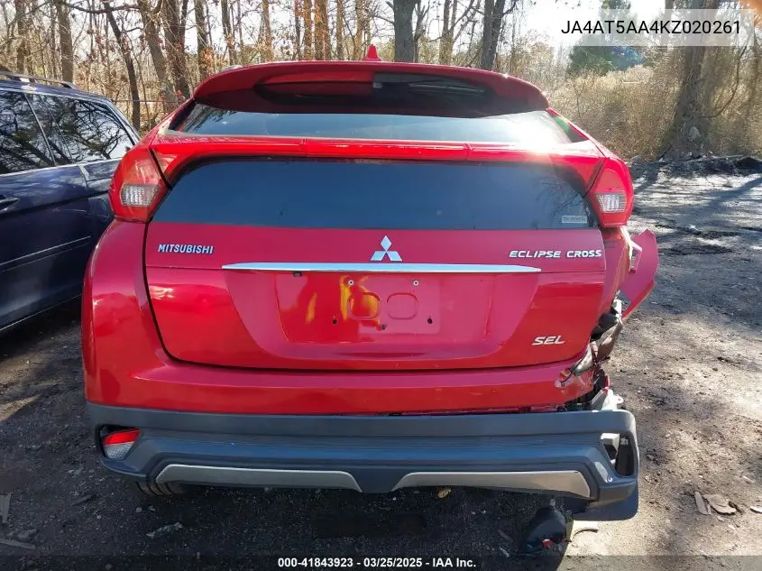 2019 Mitsubishi Eclipse Cross Se/Sel VIN: JA4AT5AA4KZ020261 Lot: 41843923