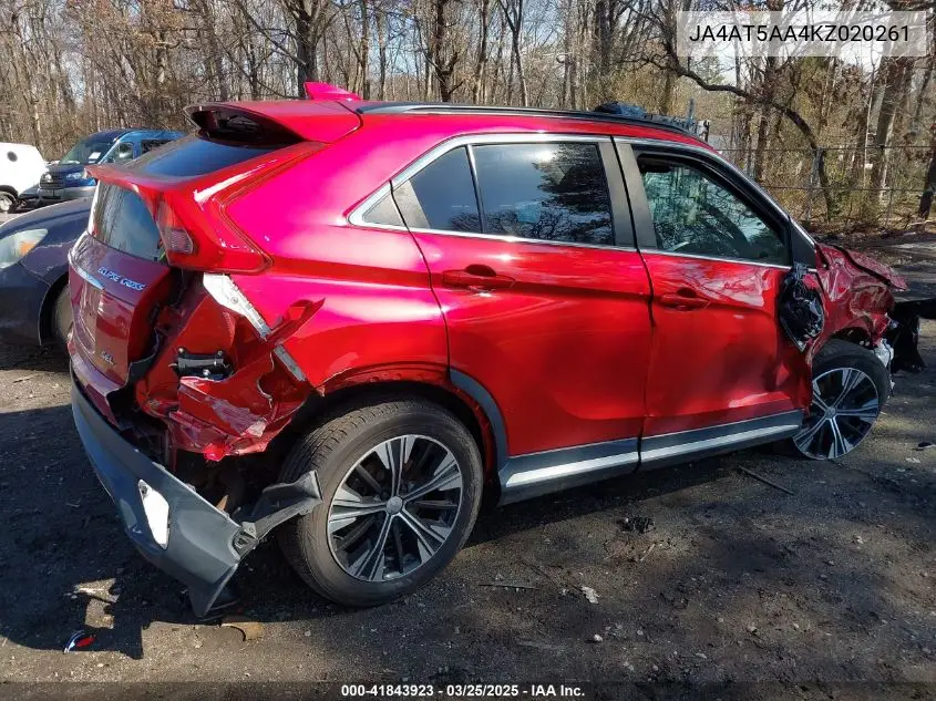 2019 Mitsubishi Eclipse Cross Se/Sel VIN: JA4AT5AA4KZ020261 Lot: 41843923