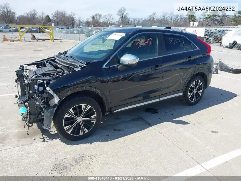 2019 Mitsubishi Eclipse Cross Se VIN: JA4AT5AA6KZ024232 Lot: 41846418