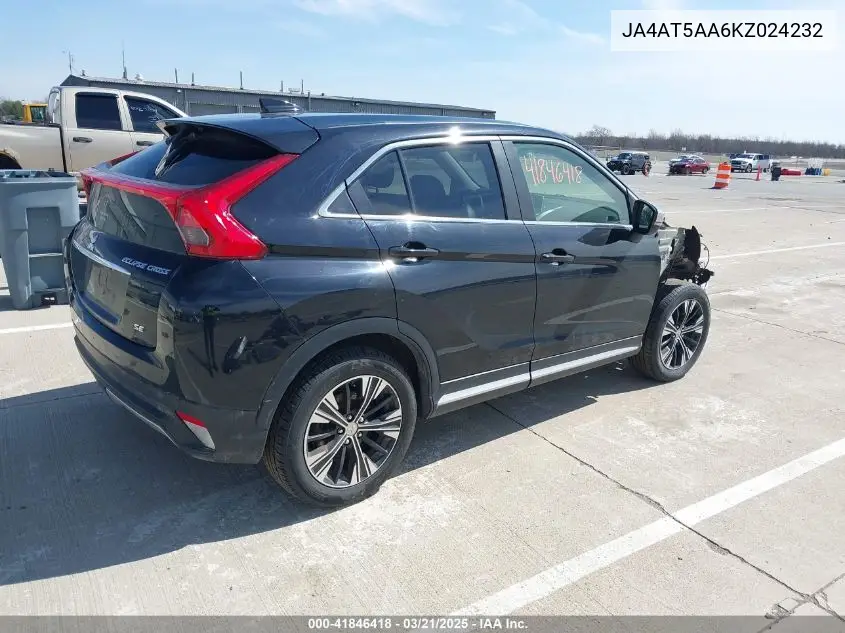 2019 Mitsubishi Eclipse Cross Se VIN: JA4AT5AA6KZ024232 Lot: 41846418
