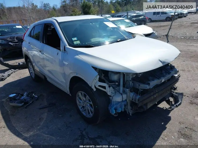 2019 Mitsubishi Eclipse Cross Es VIN: JA4AT3AA5KZ040409 Lot: 41881972
