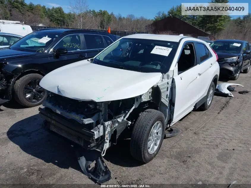 2019 Mitsubishi Eclipse Cross Es VIN: JA4AT3AA5KZ040409 Lot: 41881972