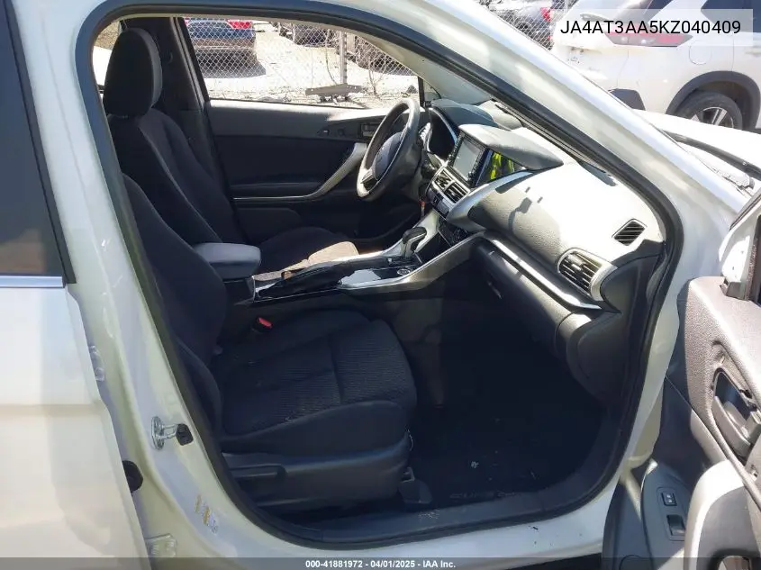 2019 Mitsubishi Eclipse Cross Es VIN: JA4AT3AA5KZ040409 Lot: 41881972