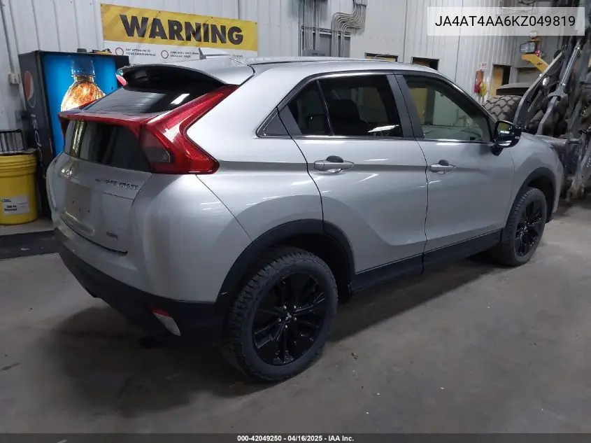 2019 Mitsubishi Eclipse Cross Le VIN: JA4AT4AA6KZ049819 Lot: 42049250
