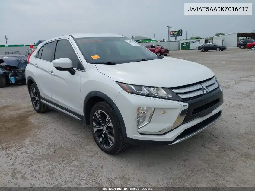 2019 Mitsubishi Eclipse Cross Se VIN: JA4AT5AA0KZ016417 Lot: 42070192