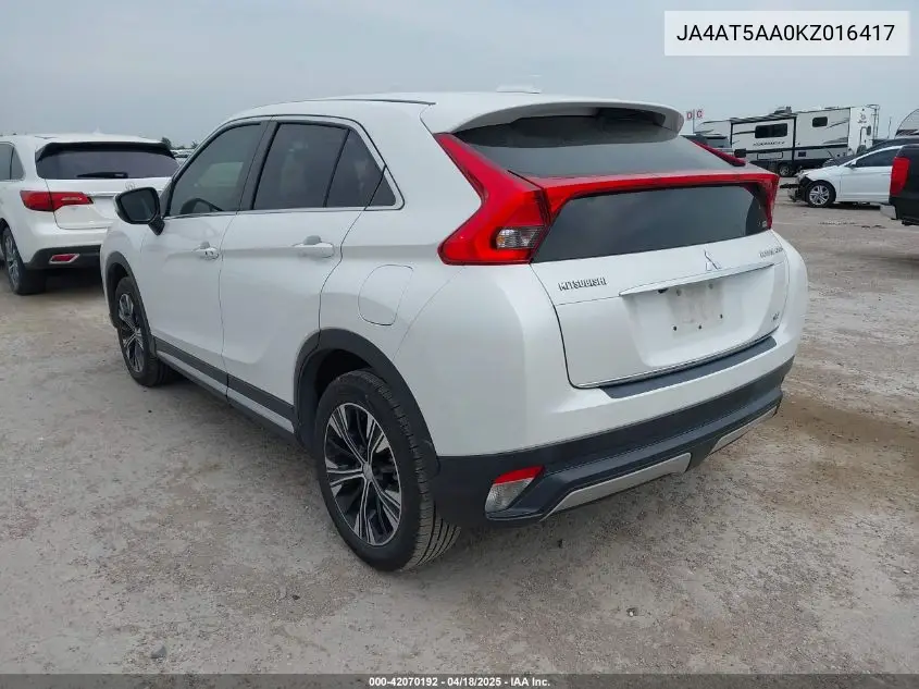 2019 Mitsubishi Eclipse Cross Se VIN: JA4AT5AA0KZ016417 Lot: 42070192