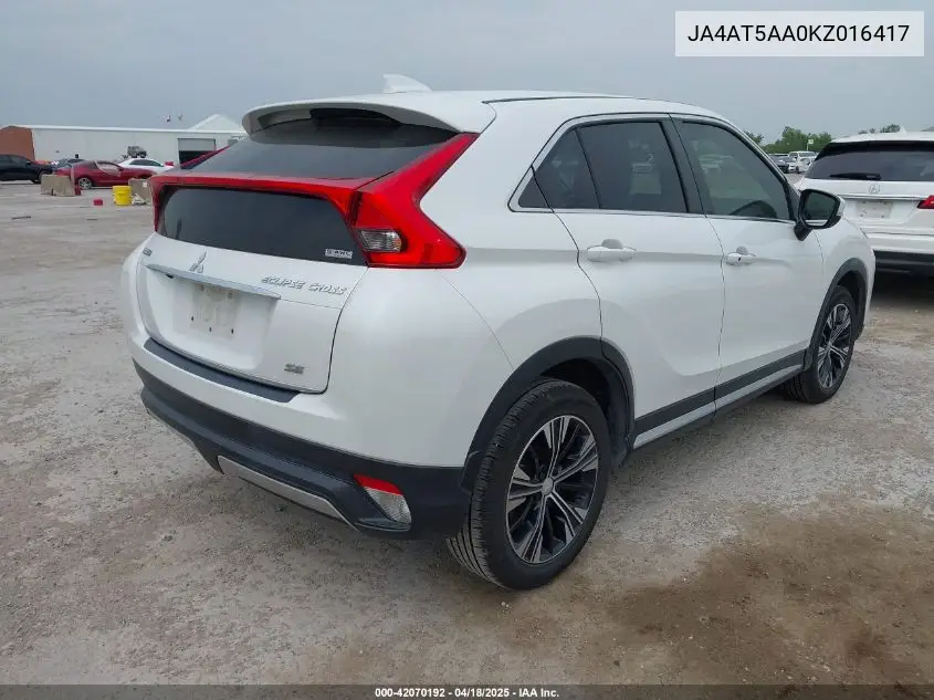 2019 Mitsubishi Eclipse Cross Se VIN: JA4AT5AA0KZ016417 Lot: 42070192