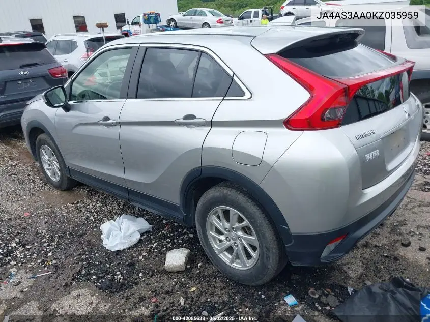 2019 Mitsubishi Eclipse Cross Es VIN: JA4AS3AA0KZ035959 Lot: 42085638