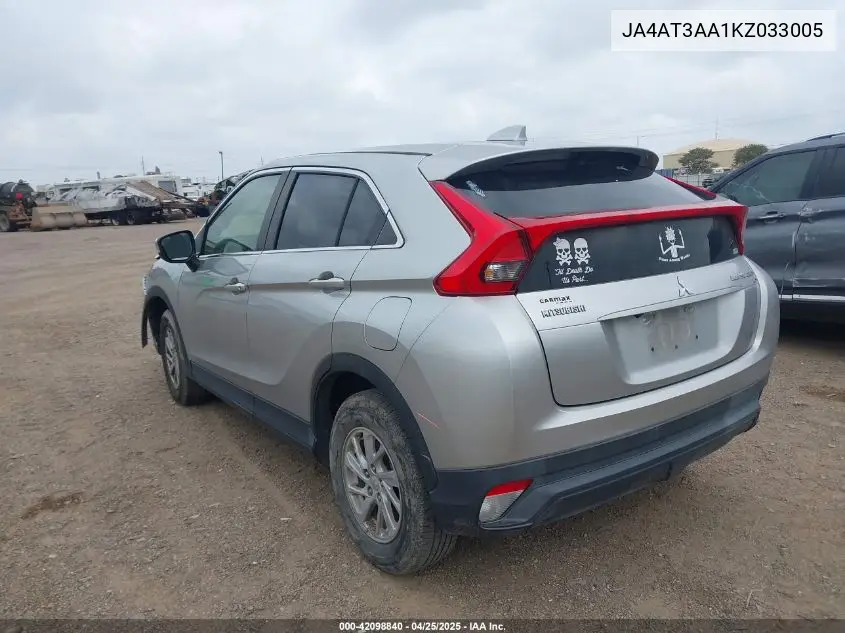 2019 Mitsubishi Eclipse Cross Es VIN: JA4AT3AA1KZ033005 Lot: 42098840