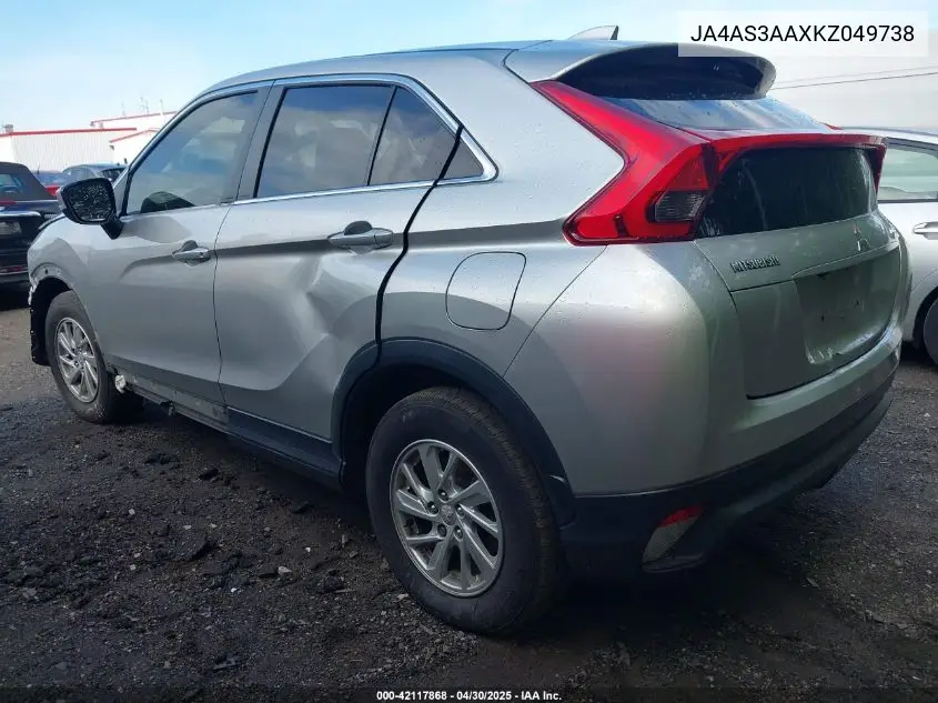 2019 Mitsubishi Eclipse Cross Es VIN: JA4AS3AAXKZ049738 Lot: 42117868