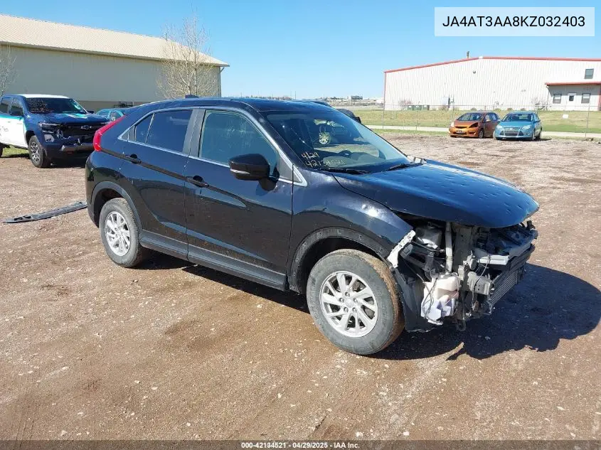 2019 Mitsubishi Eclipse Cross Es VIN: JA4AT3AA8KZ032403 Lot: 42134521