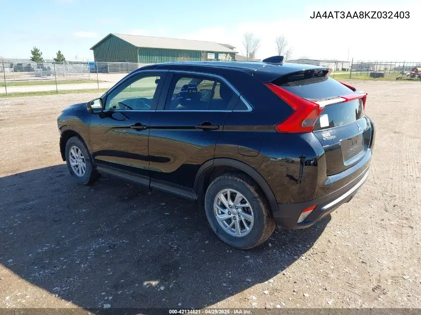 2019 Mitsubishi Eclipse Cross Es VIN: JA4AT3AA8KZ032403 Lot: 42134521