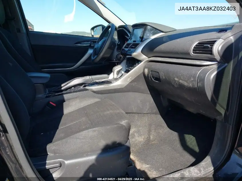 2019 Mitsubishi Eclipse Cross Es VIN: JA4AT3AA8KZ032403 Lot: 42134521