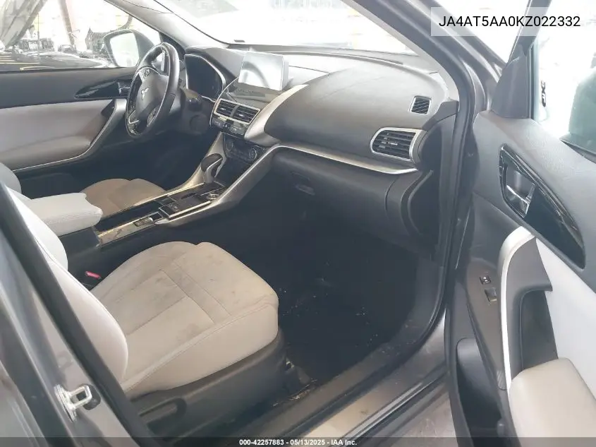 2019 Mitsubishi Eclipse Cross Se/Sel VIN: JA4AT5AA0KZ022332 Lot: 42257883