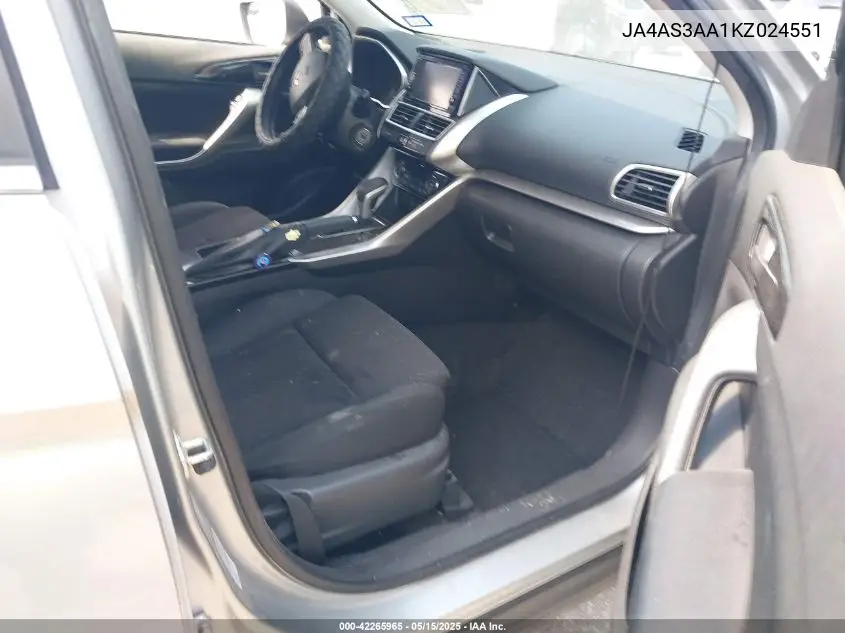 2019 Mitsubishi Eclipse Cross Es VIN: JA4AS3AA1KZ024551 Lot: 42265965
