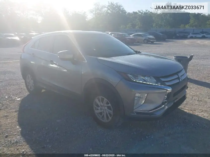 2019 Mitsubishi Eclipse Cross Es VIN: JA4AT3AA5KZ033671 Lot: 42309652