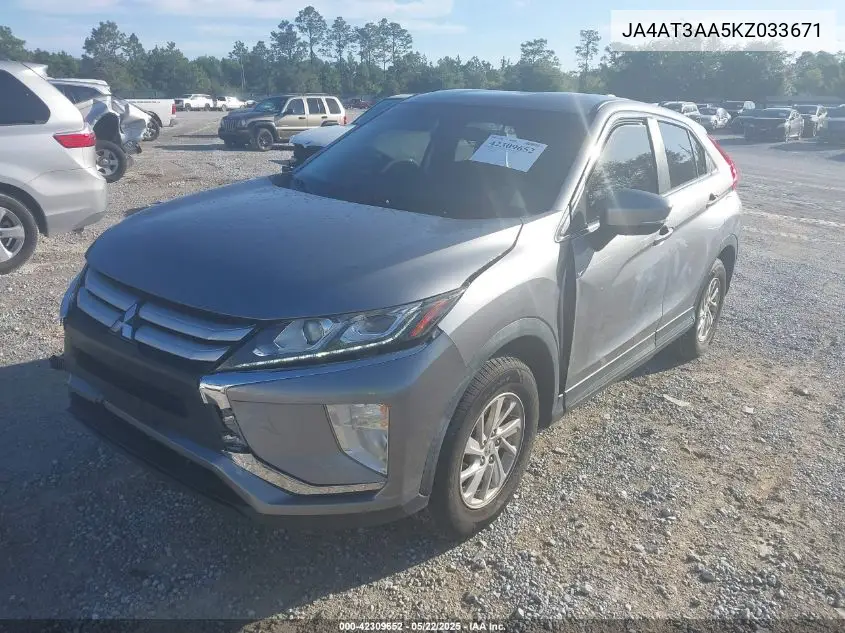 2019 Mitsubishi Eclipse Cross Es VIN: JA4AT3AA5KZ033671 Lot: 42309652