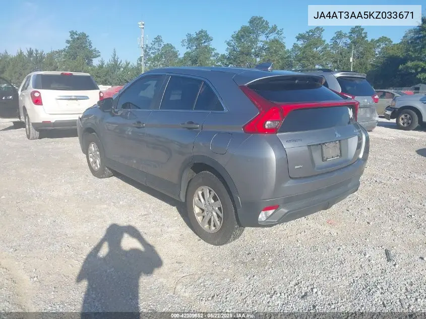 2019 Mitsubishi Eclipse Cross Es VIN: JA4AT3AA5KZ033671 Lot: 42309652