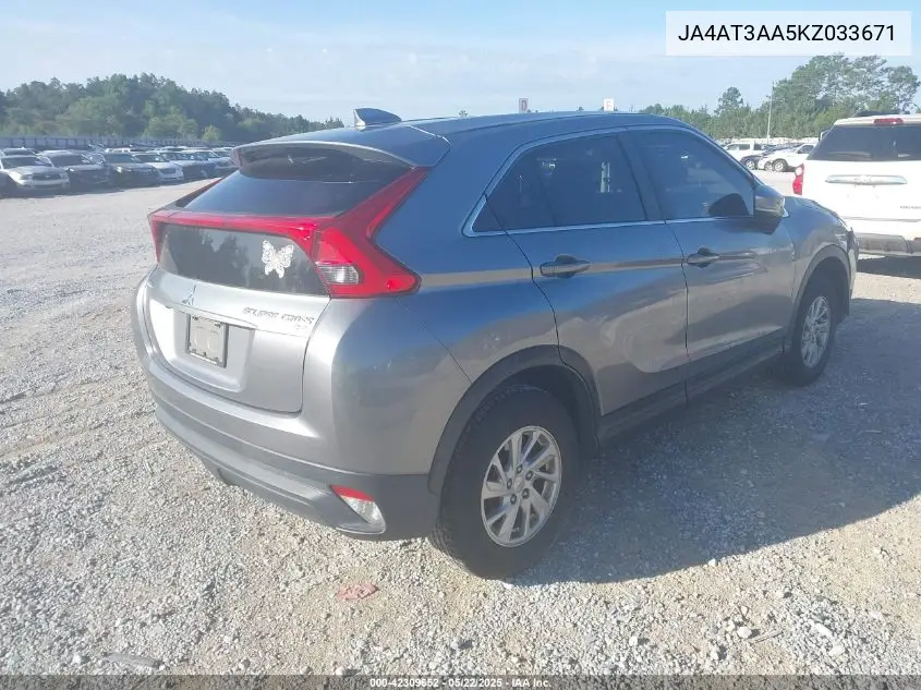 2019 Mitsubishi Eclipse Cross Es VIN: JA4AT3AA5KZ033671 Lot: 42309652