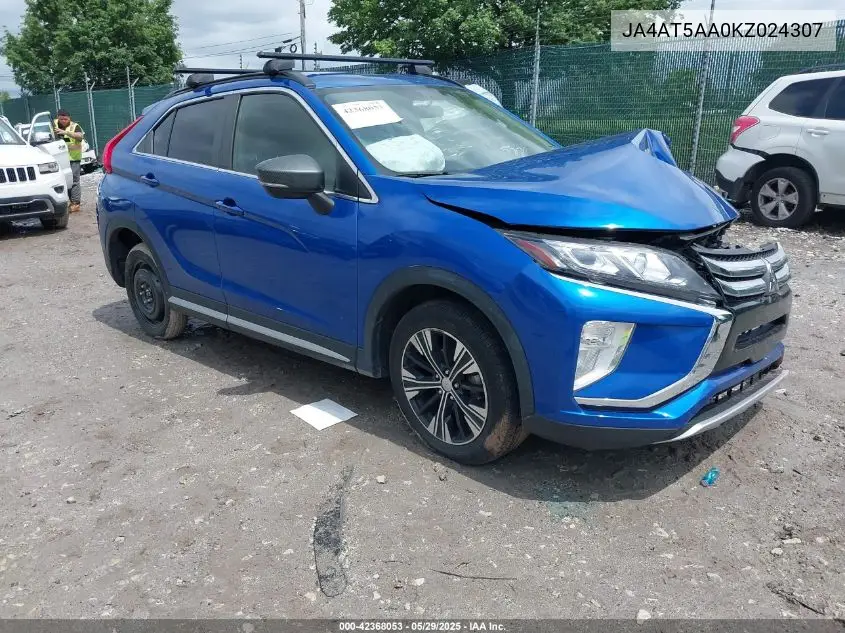 2019 Mitsubishi Eclipse Cross Se VIN: JA4AT5AA0KZ024307 Lot: 42368053