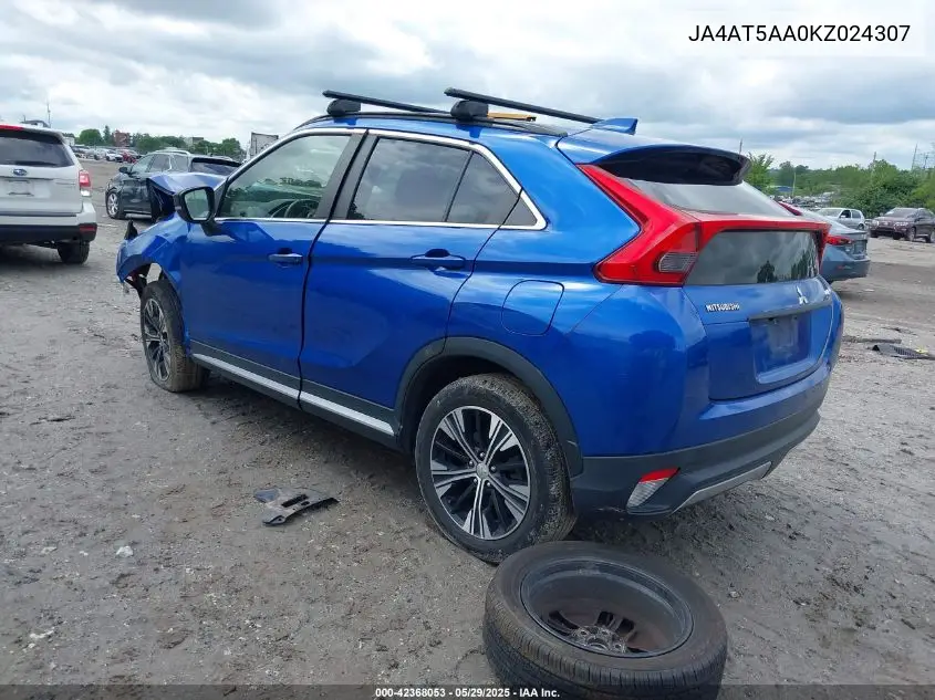 2019 Mitsubishi Eclipse Cross Se VIN: JA4AT5AA0KZ024307 Lot: 42368053