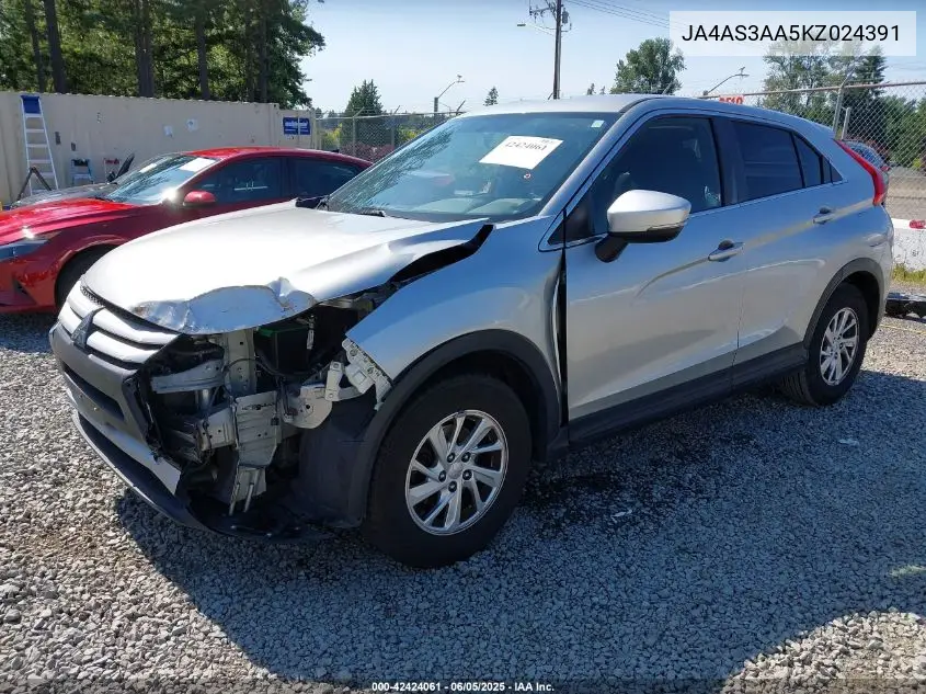 2019 Mitsubishi Eclipse Cross Es VIN: JA4AS3AA5KZ024391 Lot: 42424061