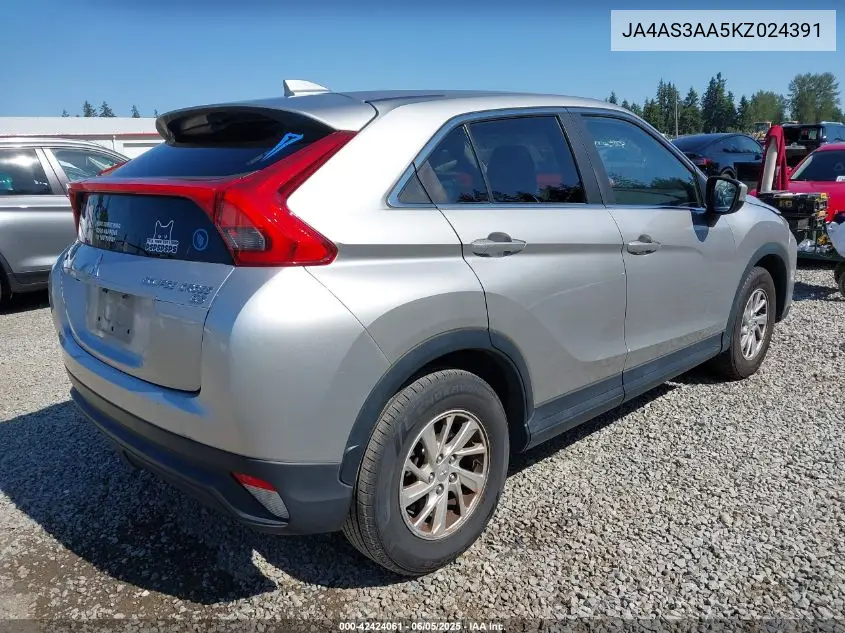 2019 Mitsubishi Eclipse Cross Es VIN: JA4AS3AA5KZ024391 Lot: 42424061