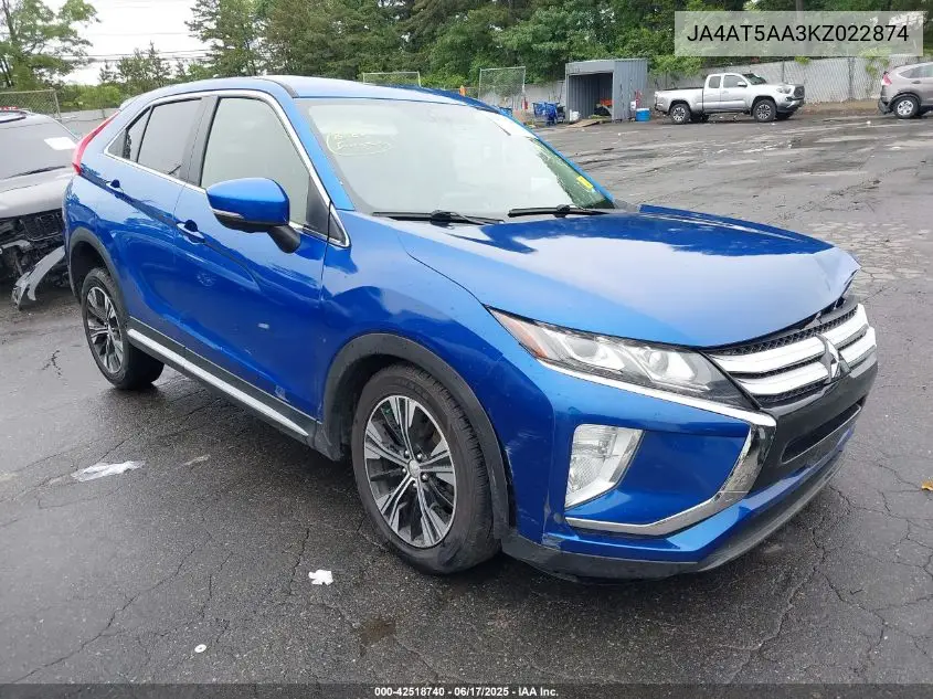 2019 Mitsubishi Eclipse Cross Sel VIN: JA4AT5AA3KZ022874 Lot: 42518740