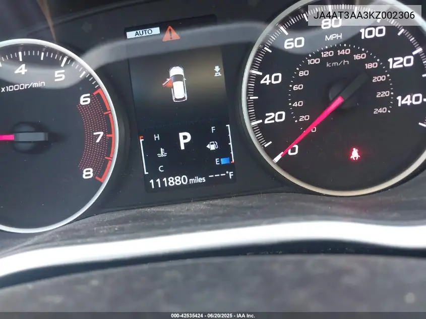 2019 Mitsubishi Eclipse Cross Es VIN: JA4AT3AA3KZ002306 Lot: 42535424