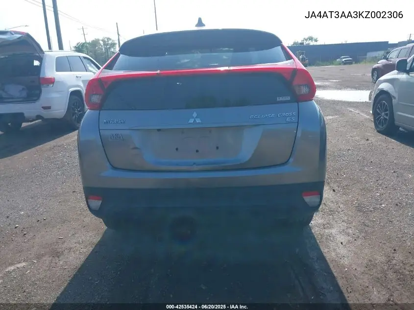 2019 Mitsubishi Eclipse Cross Es VIN: JA4AT3AA3KZ002306 Lot: 42535424