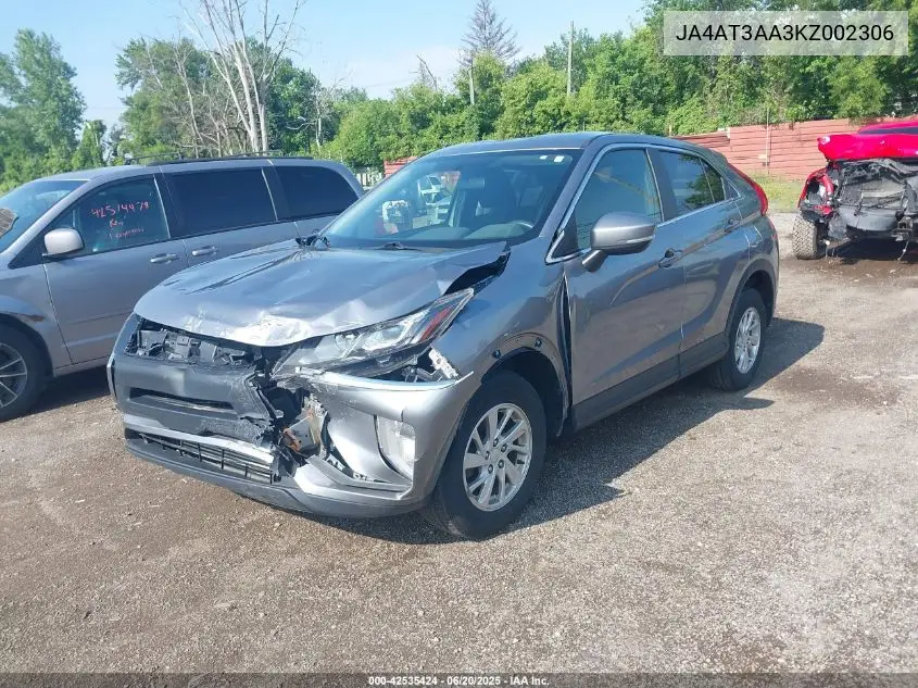 2019 Mitsubishi Eclipse Cross Es VIN: JA4AT3AA3KZ002306 Lot: 42535424