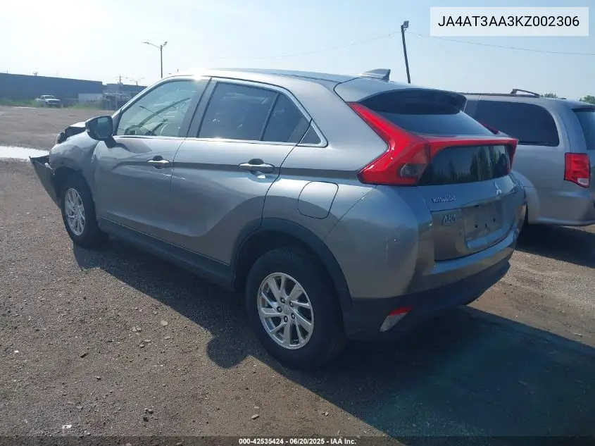 2019 Mitsubishi Eclipse Cross Es VIN: JA4AT3AA3KZ002306 Lot: 42535424