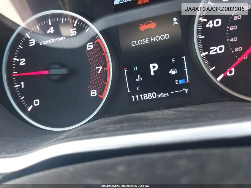 2019 Mitsubishi Eclipse Cross Es VIN: JA4AT3AA3KZ002306 Lot: 42535424