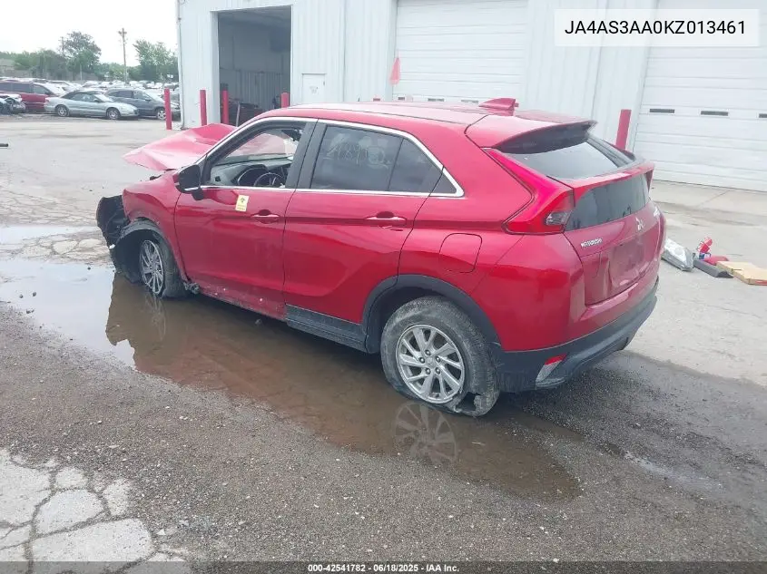 2019 Mitsubishi Eclipse Cross Es VIN: JA4AS3AA0KZ013461 Lot: 42541782