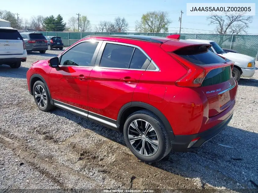 2020 Mitsubishi Eclipse Cross Se 1.5T VIN: JA4AS5AA0LZ002005 Lot: 41907985