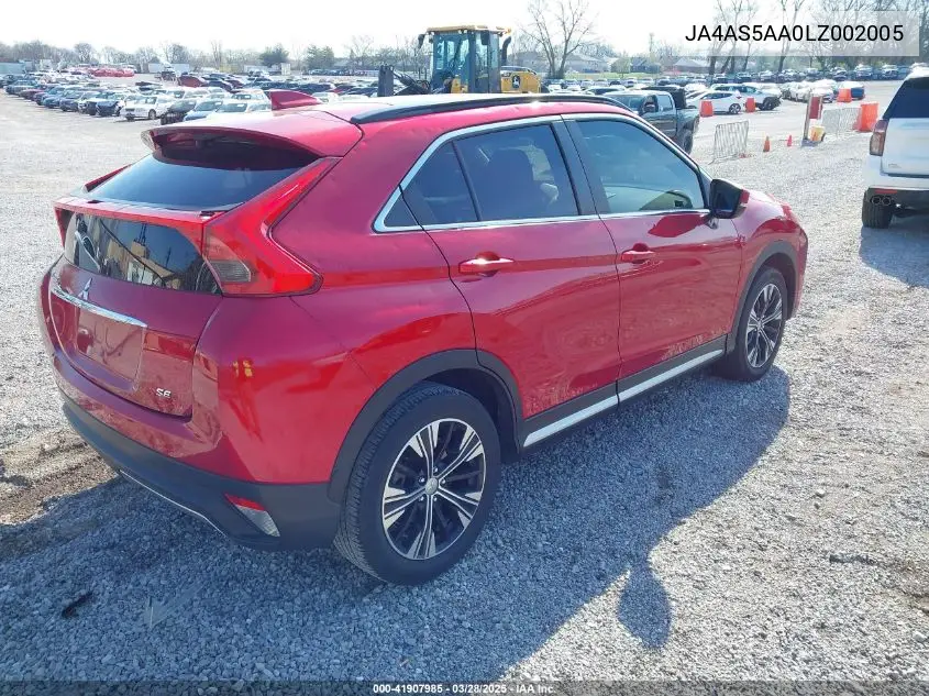 2020 Mitsubishi Eclipse Cross Se 1.5T VIN: JA4AS5AA0LZ002005 Lot: 41907985