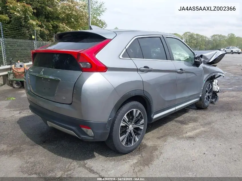 2020 Mitsubishi Eclipse Cross Se 1.5T VIN: JA4AS5AAXLZ002366 Lot: 42027015