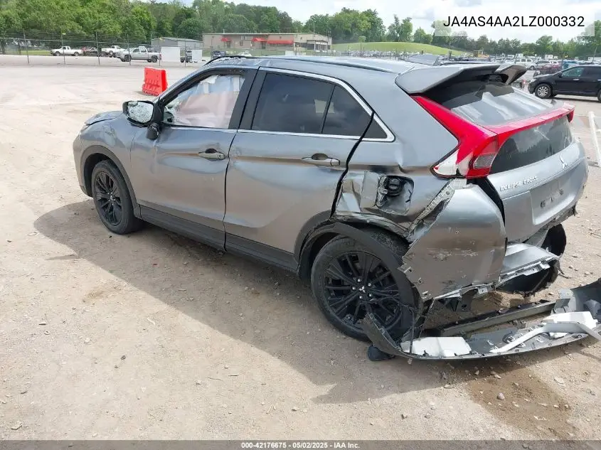 2020 Mitsubishi Eclipse Cross Le 1.5T VIN: JA4AS4AA2LZ000332 Lot: 42176675